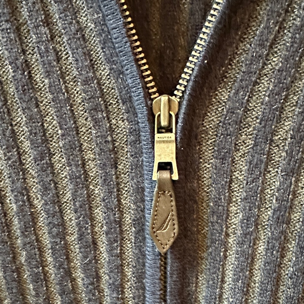 Nautica Men's Navy Zip-Up Sweater - Picture 3 of 5